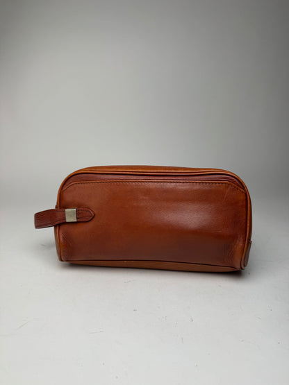 Pochette vintage en cuir Balenciaga orange marron