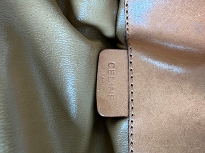 Vintage Celine Macadam Monogram Canvas Clutch Beige Brown