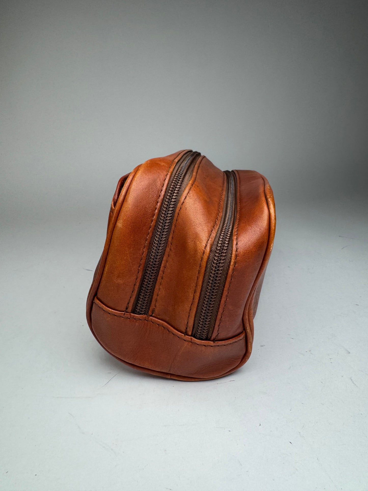 Pochette vintage en cuir Balenciaga orange marron