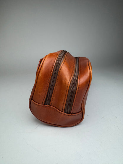 Pochette vintage en cuir Balenciaga orange marron