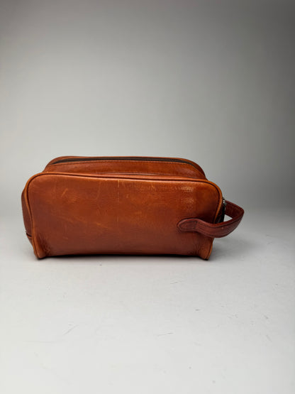 Pochette vintage en cuir Balenciaga orange marron