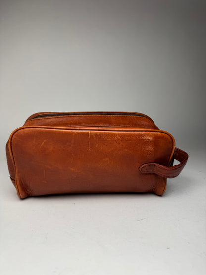 Pochette vintage en cuir Balenciaga orange marron