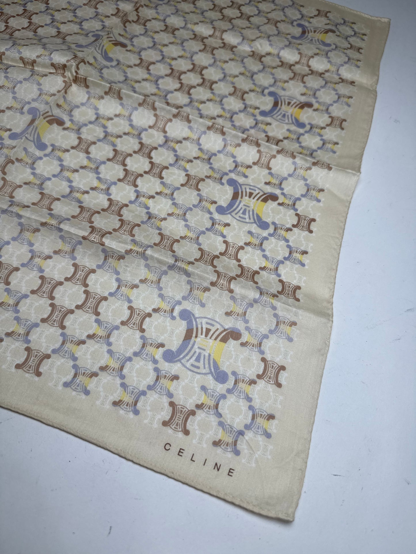 Vintage Celine Monogramm Scarf white beige