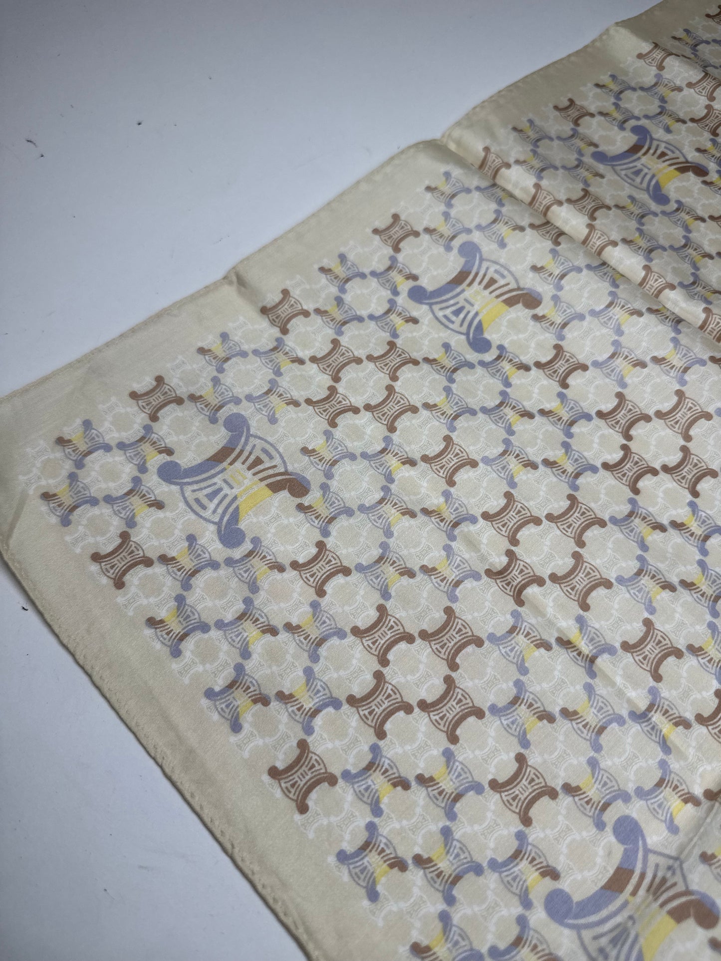 Vintage Celine Monogramm Scarf white beige