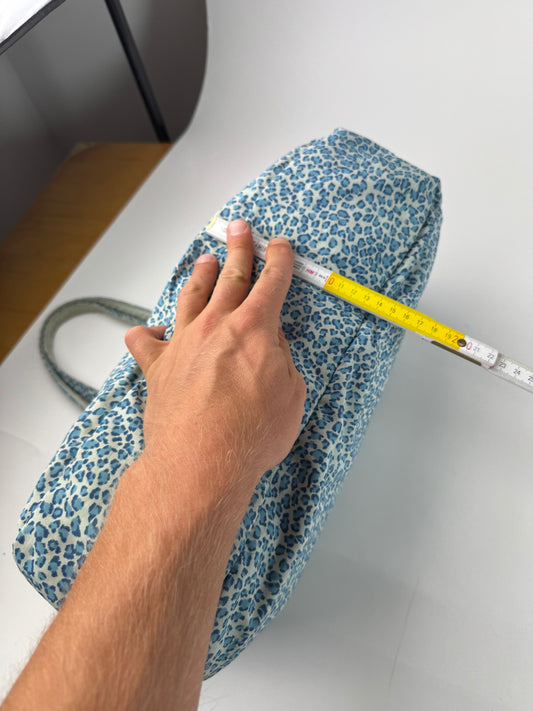 Vintage Bottega Veneta Reversible Shopper Leopard Blue