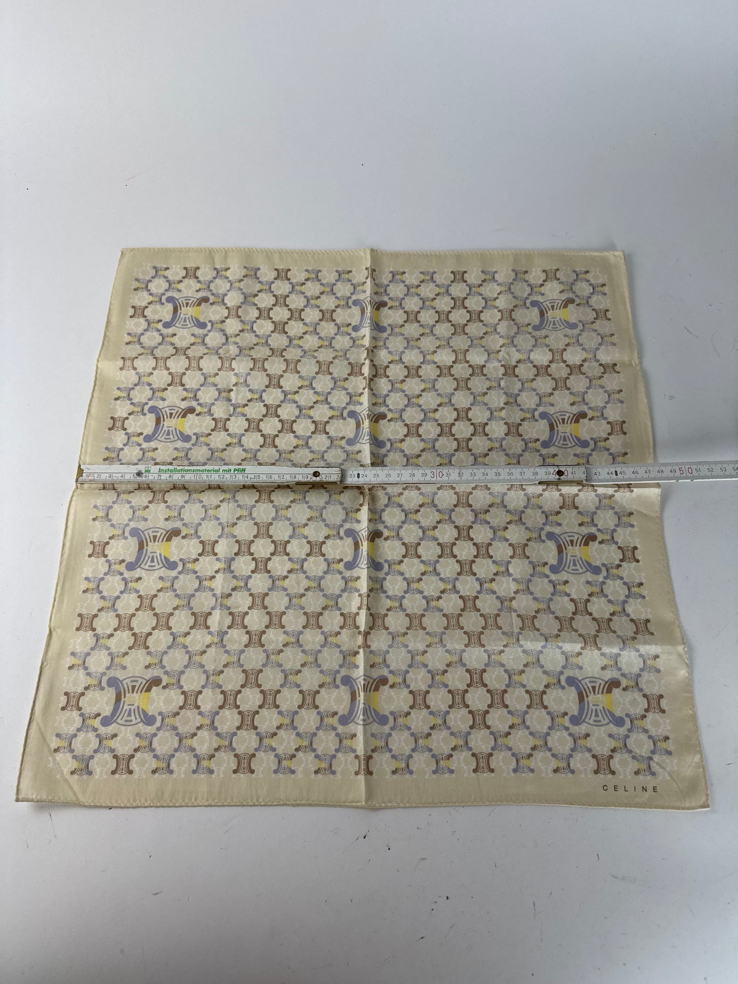 Vintage Celine Monogramm Scarf white beige
