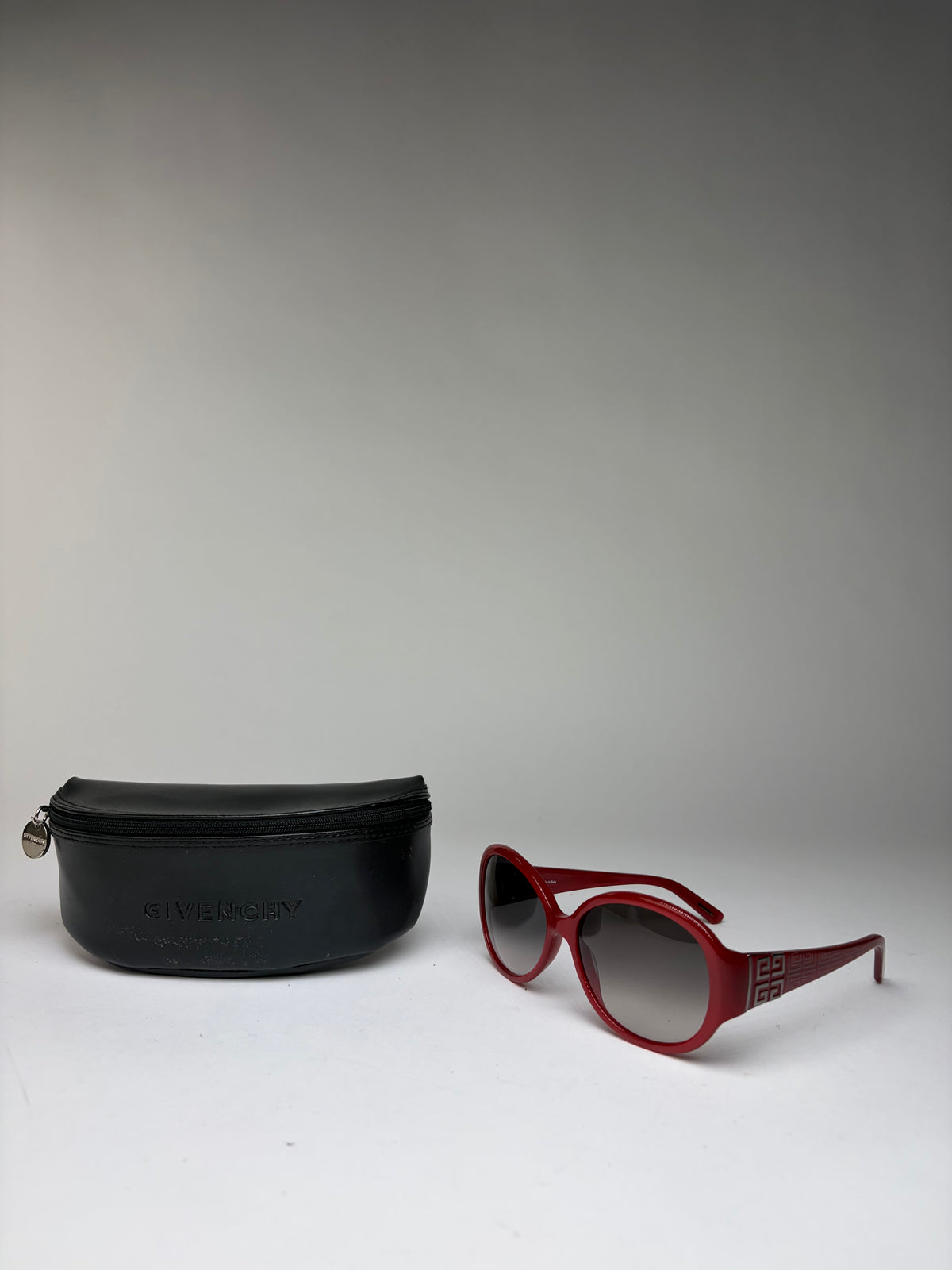 Vintage Givenchy 4G Geometric Sunglasses Late 1990s Red