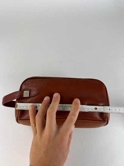 Pochette vintage en cuir Balenciaga orange marron