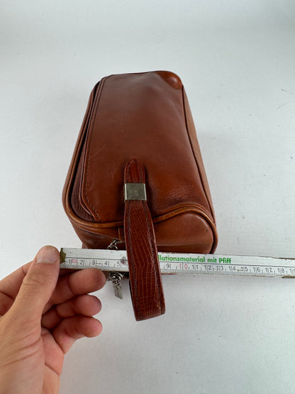 Pochette vintage en cuir Balenciaga orange marron