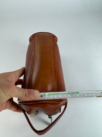 Pochette vintage en cuir Balenciaga orange marron