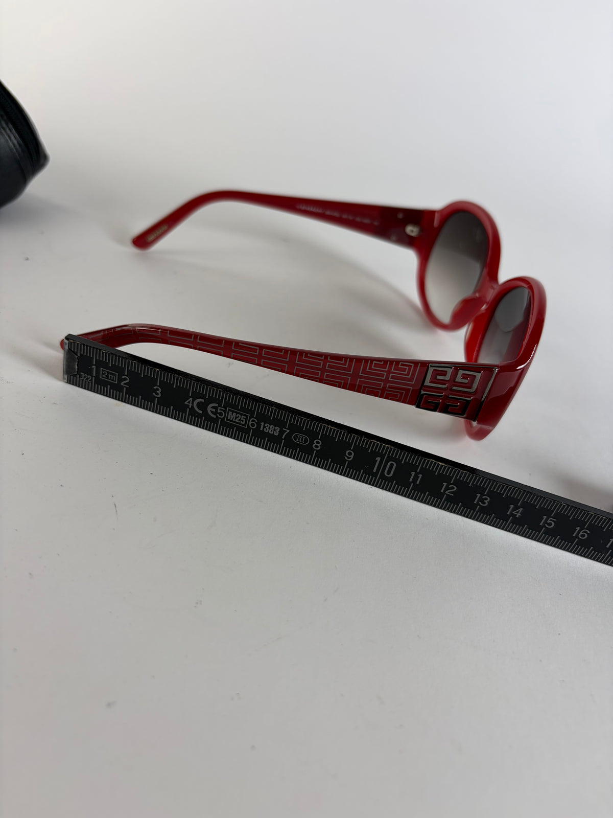 Vintage Givenchy 4G Geometric Sunglasses Late 1990s Red