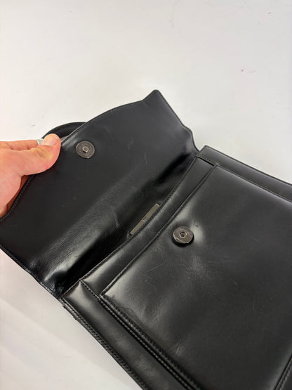 Vintage Givenchy Structured Leather Top-Handle Bag Late 1990s Black
