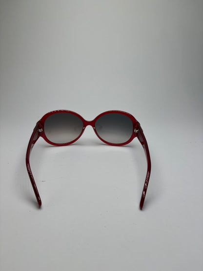 Vintage Givenchy 4G Geometric Sunglasses Late 1990s Red