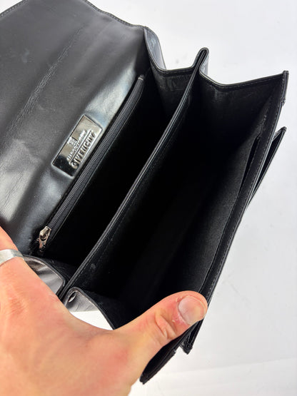 Vintage Givenchy Structured Leather Top-Handle Bag Late 1990s Black