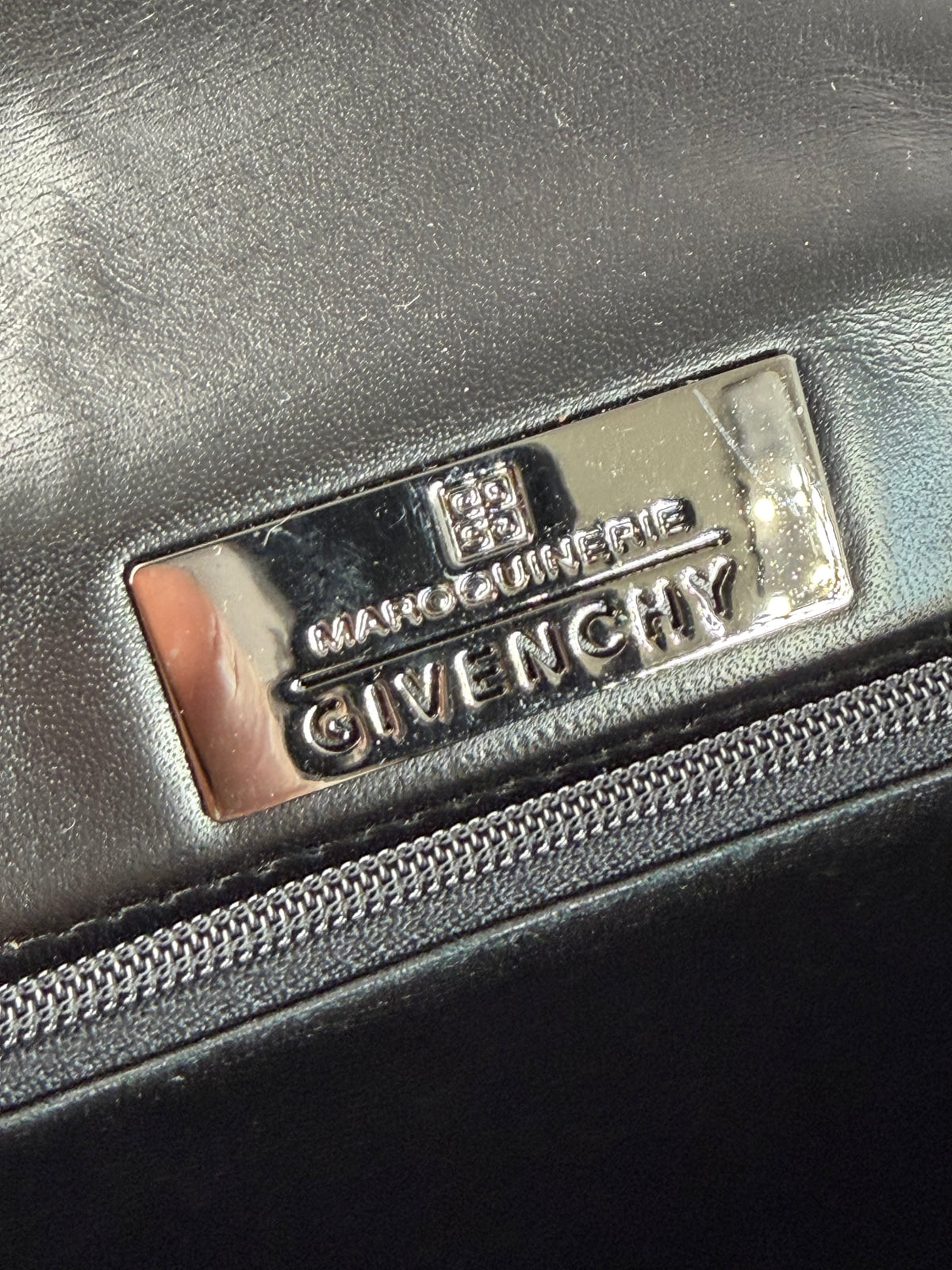 Vintage Givenchy Structured Leather Top-Handle Bag Late 1990s Black