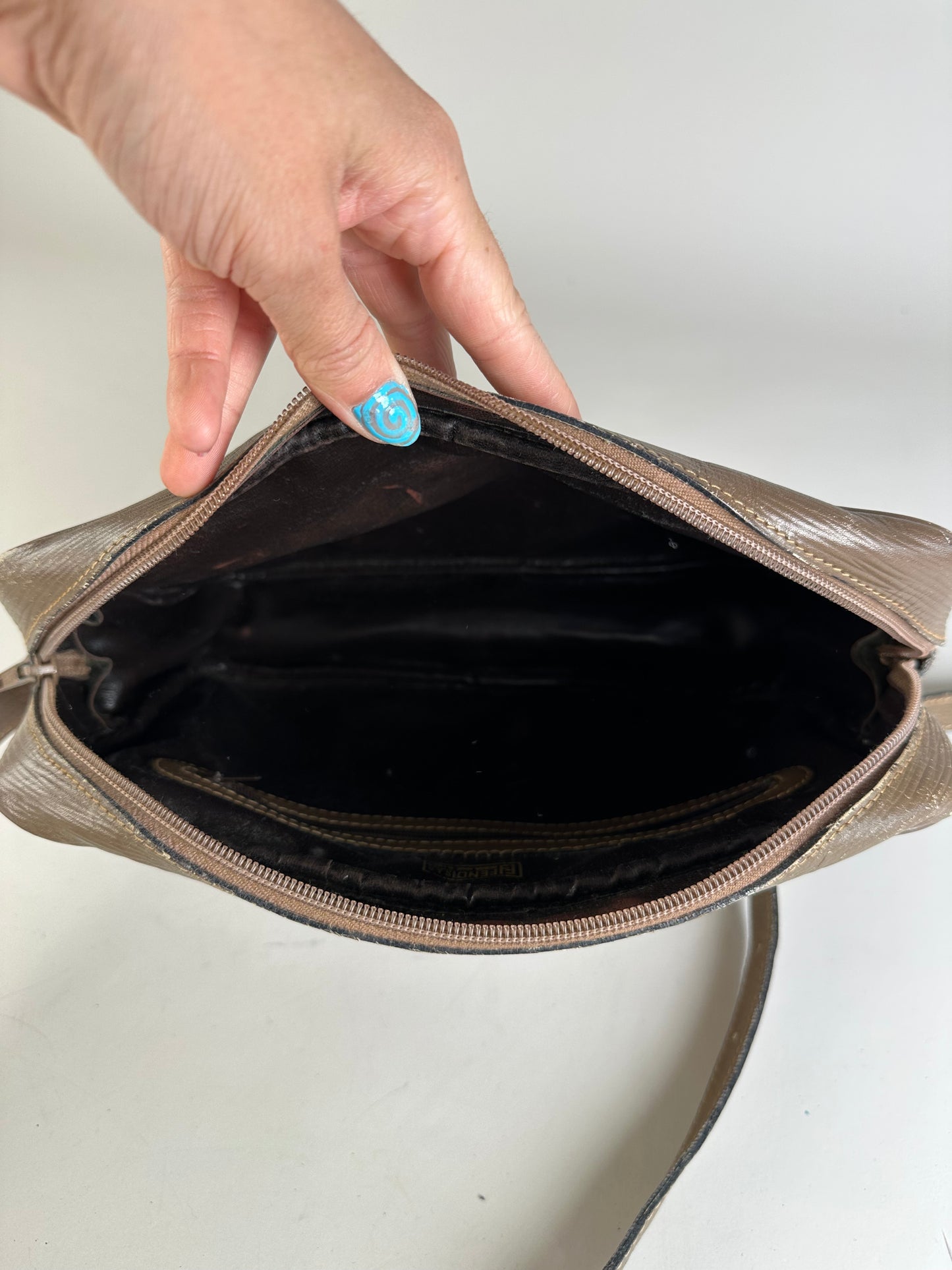 Vintage Fendi FF Monogram PVC Shoulder Bag Brown Tan