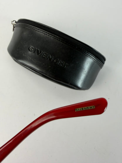 Vintage Givenchy 4G Geometric Sunglasses Late 1990s Red