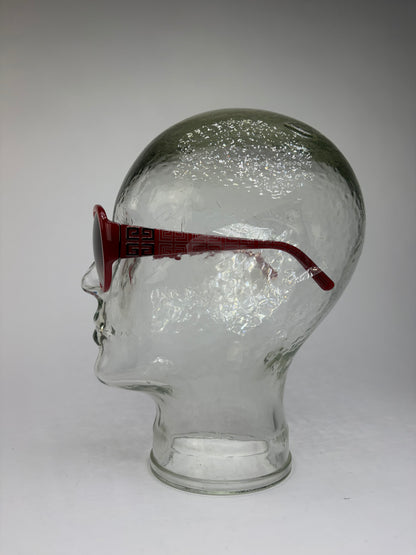 Vintage Givenchy 4G Geometric Sunglasses Late 1990s Red