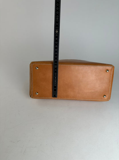 Vintage Celine Paris Triomphe Monogram Leather Velour Leather Handbag Pink Brown