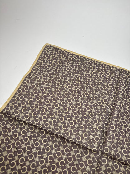 Vintage Celine Macadam Monogramm Scarf Brown white
