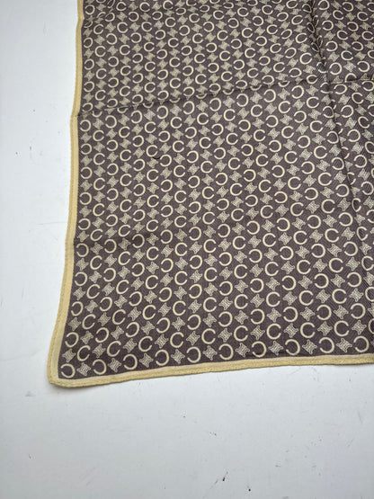 Vintage Celine Macadam Monogramm Scarf Brown white