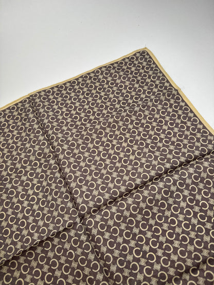 Vintage Celine Macadam Monogramm Scarf Brown white
