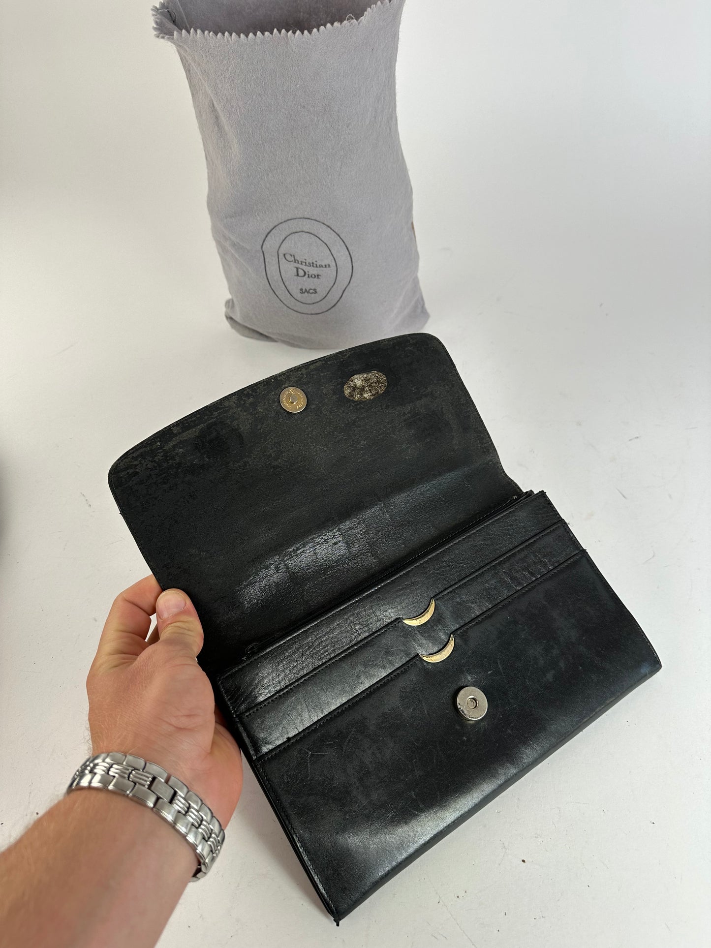 Vintage Dior Clutch Leather Black