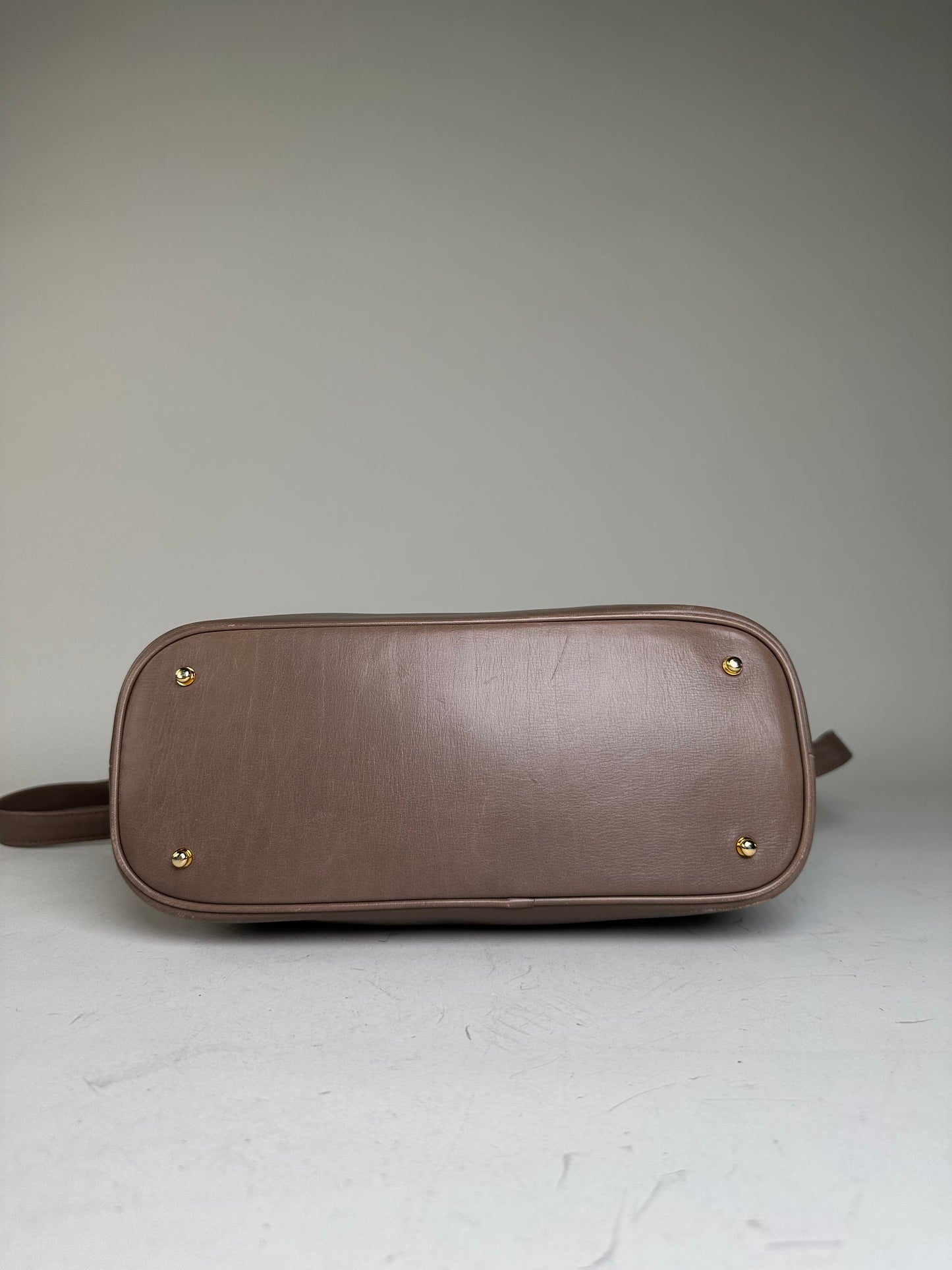 Vintage Givenchy Structured Leather Handbag Brown Gold Clasp