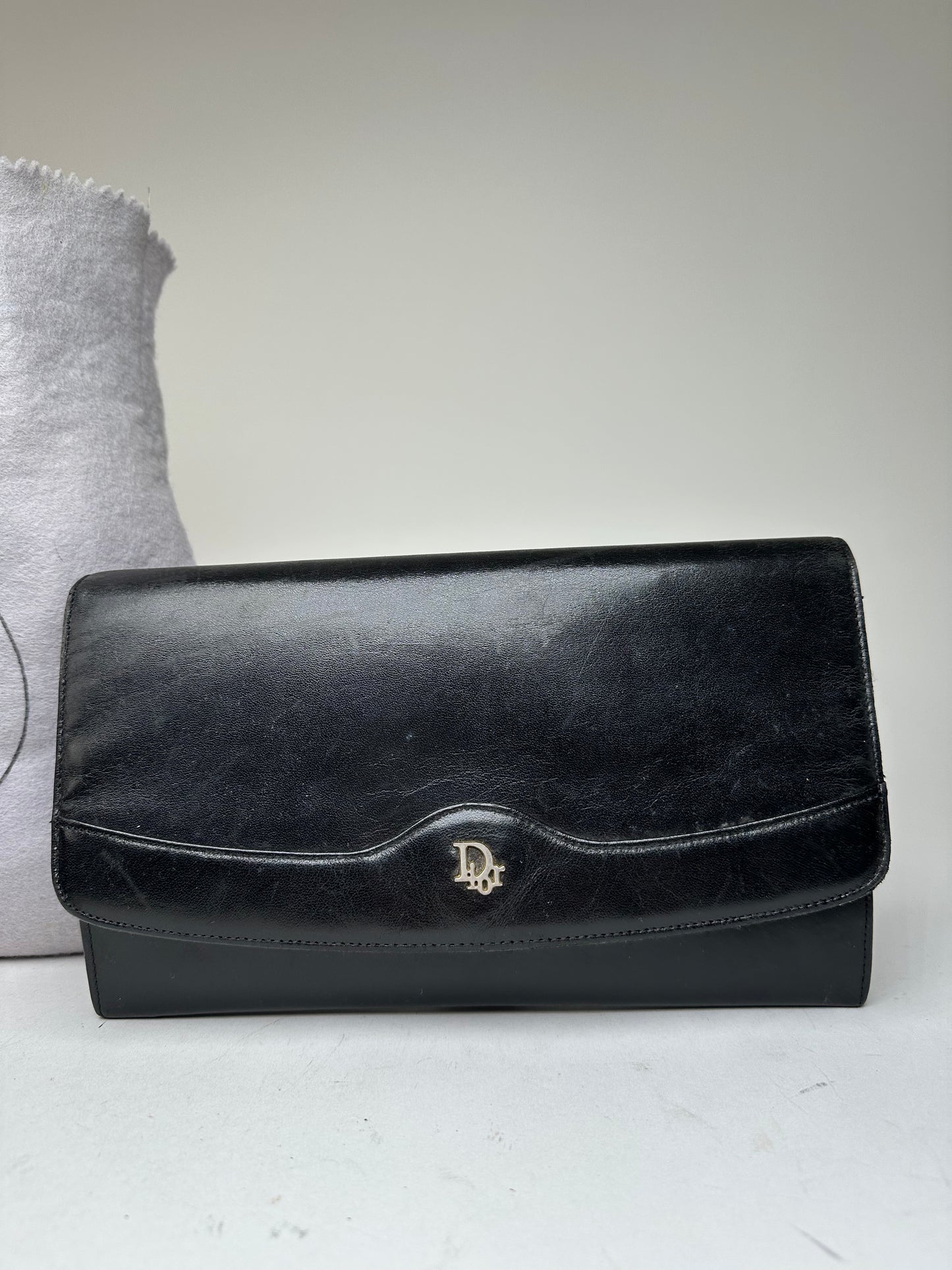 Vintage Dior Clutch Leather Black