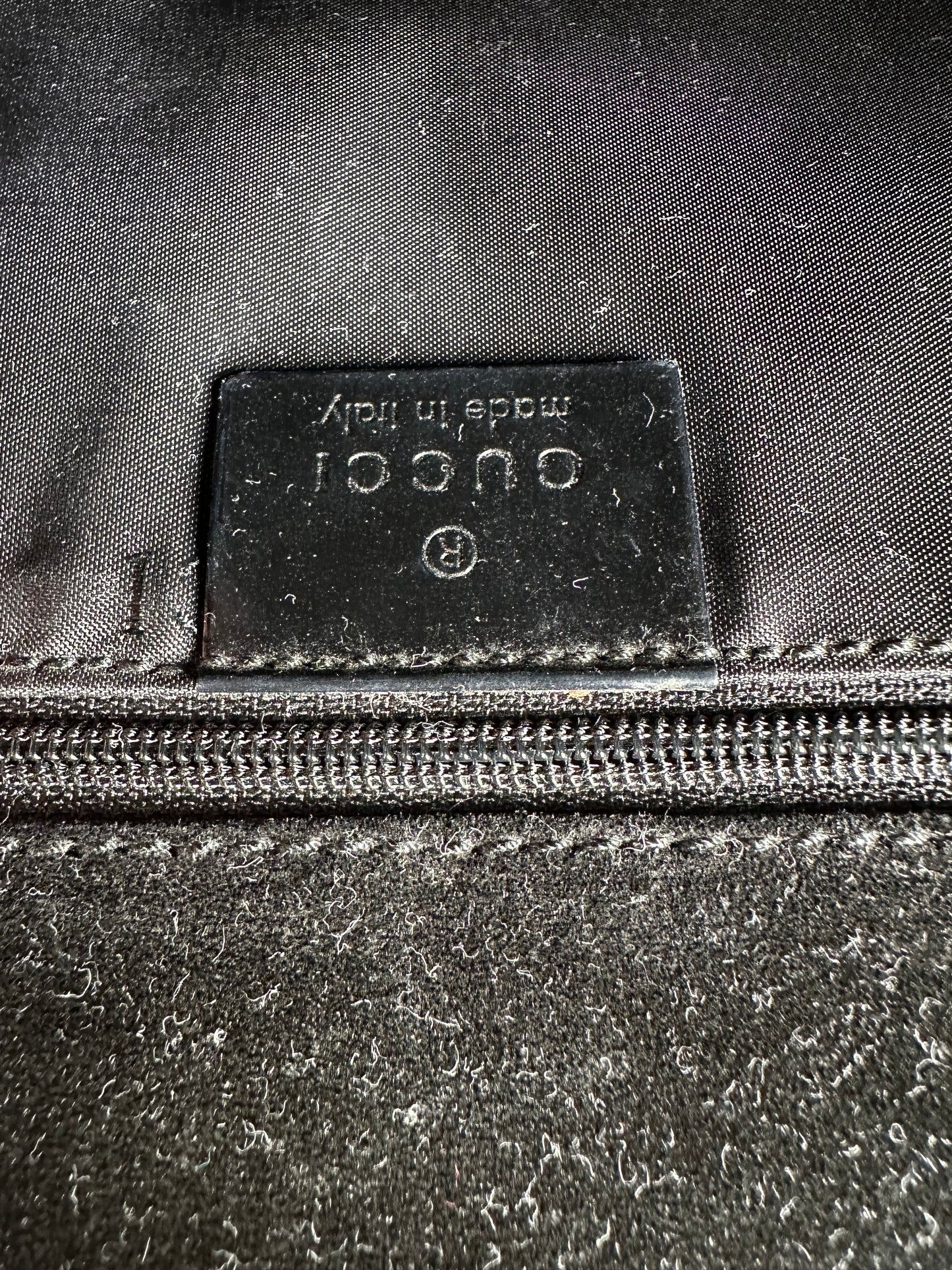 Vintage Gucci Patent Leather Shoulder Bag Black Silver