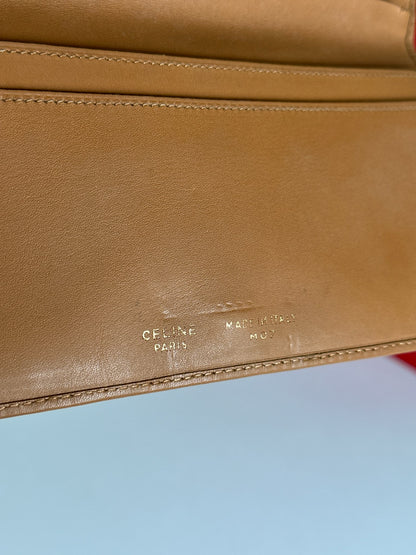 Vintage Celine Paris monogram leather wallet brown