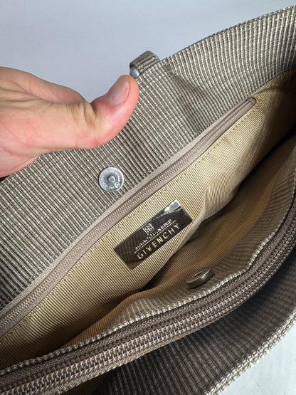 Sac à main vintage en toile Givenchy gris/argent