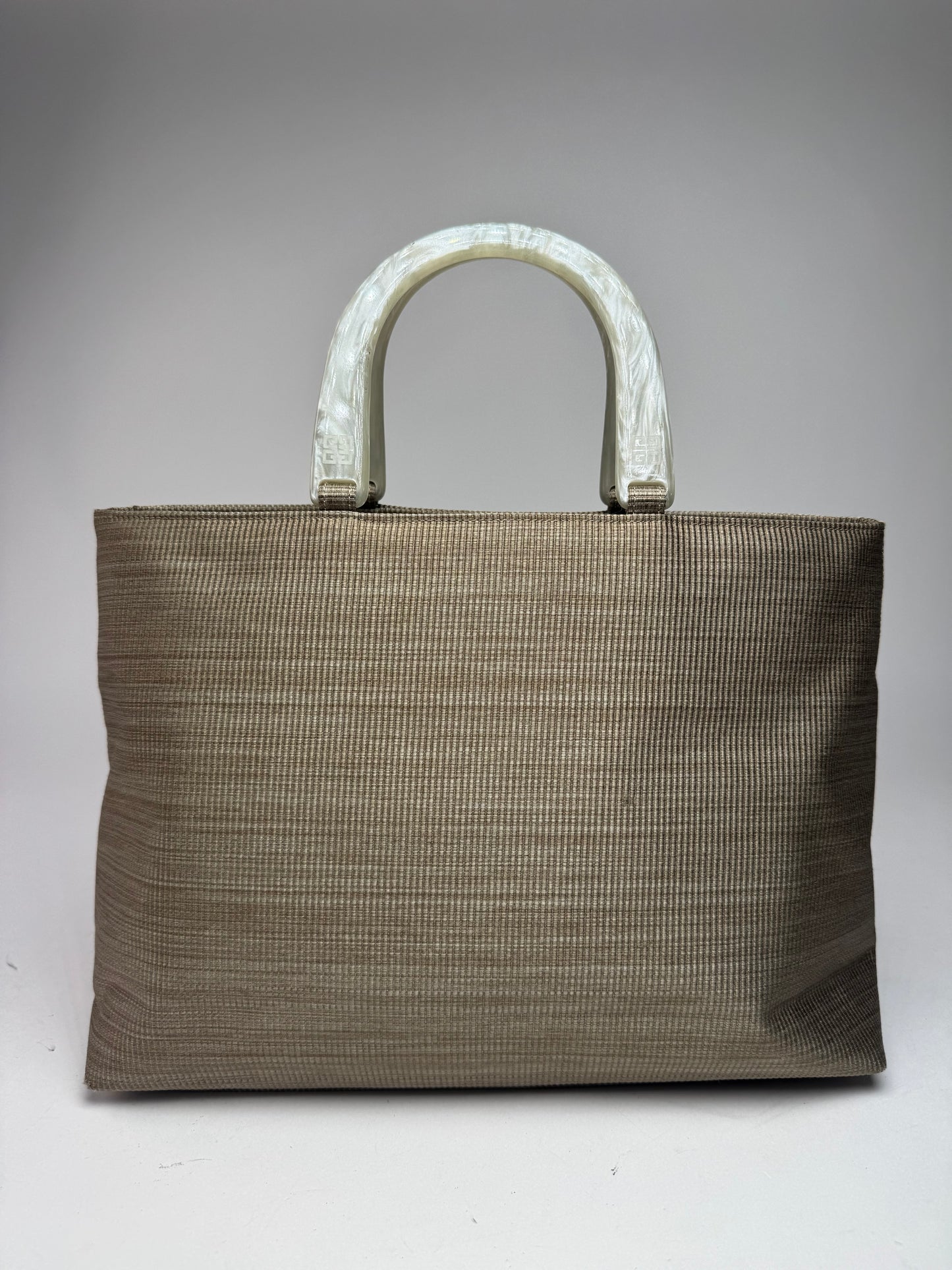 Sac à main vintage en toile Givenchy gris/argent