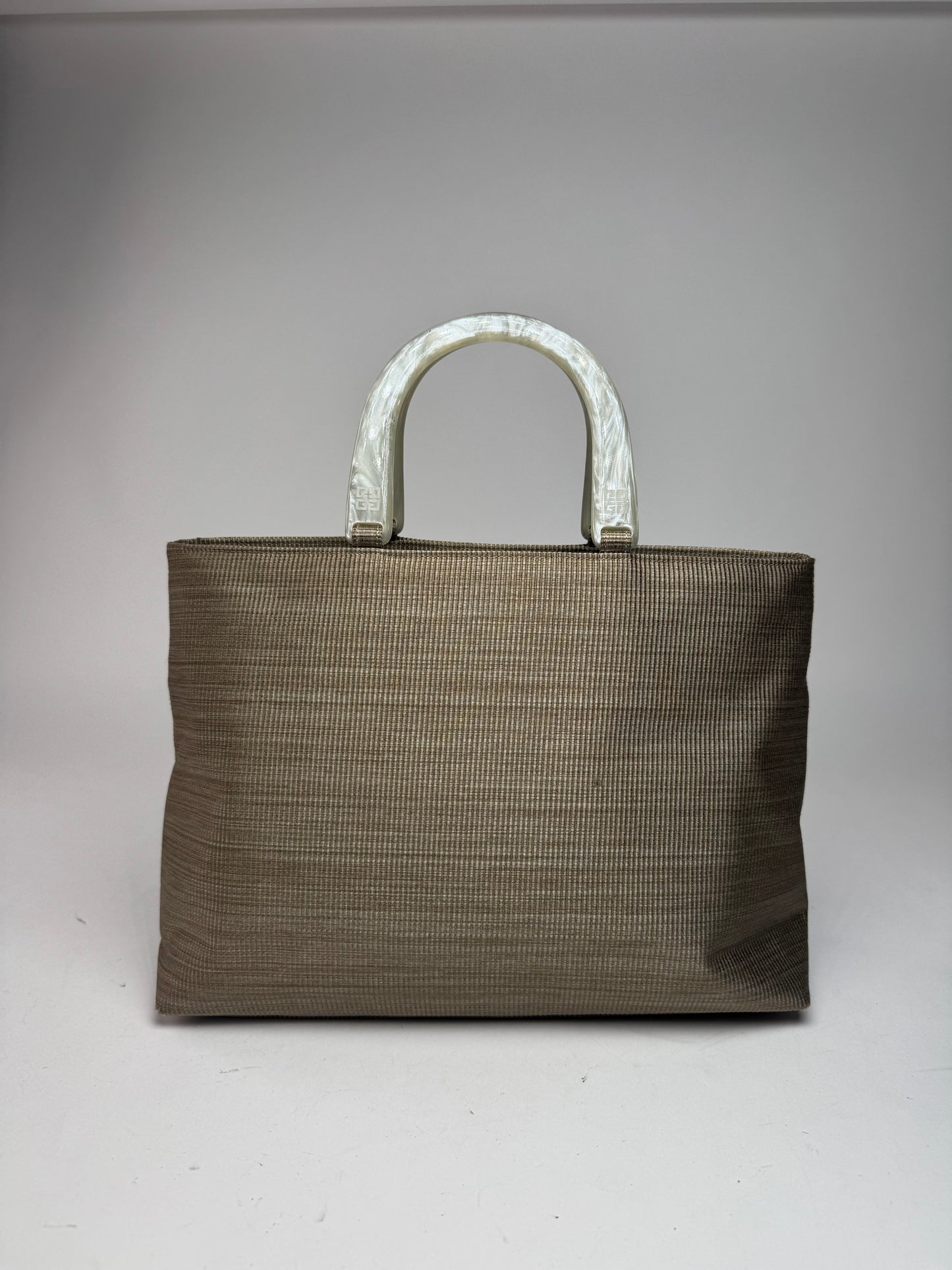 Sac à main vintage en toile Givenchy gris/argent