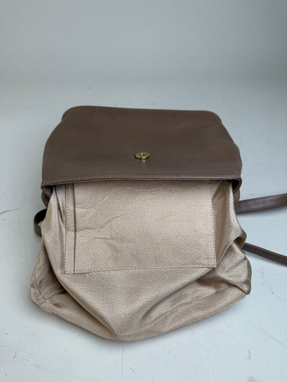 Vintage Givenchy Structured Leather Handbag Brown Gold Clasp