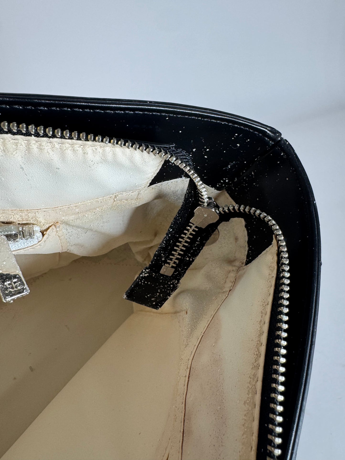 Vintage Courreges Leather Handbag Black