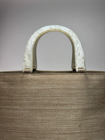 Sac à main vintage en toile Givenchy gris/argent