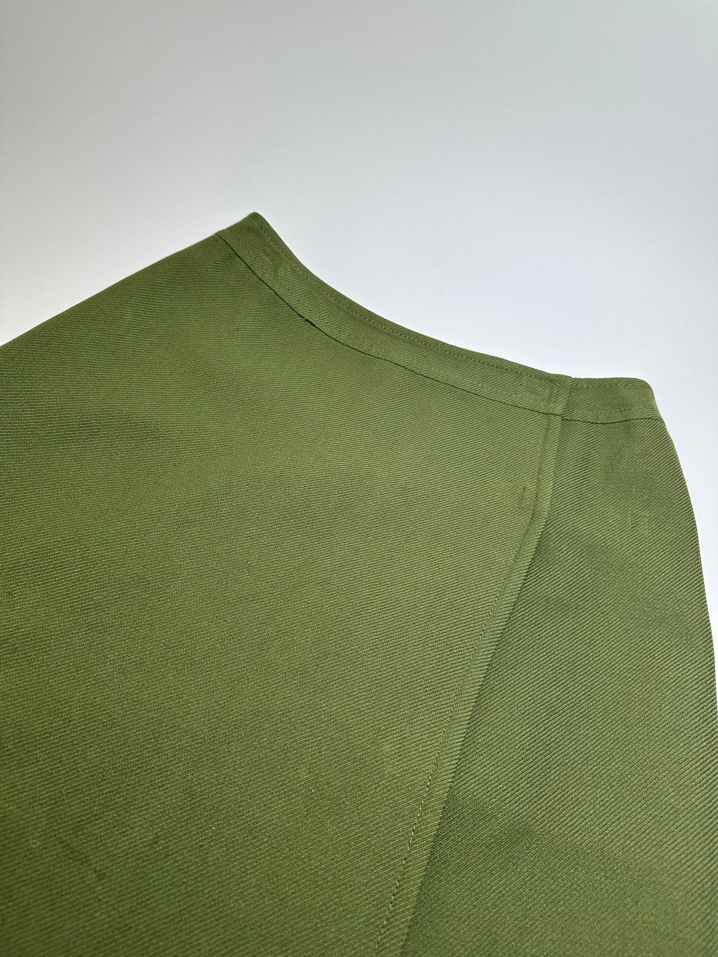 Vintage Celine Reversible Wool Skirt Olive Green S