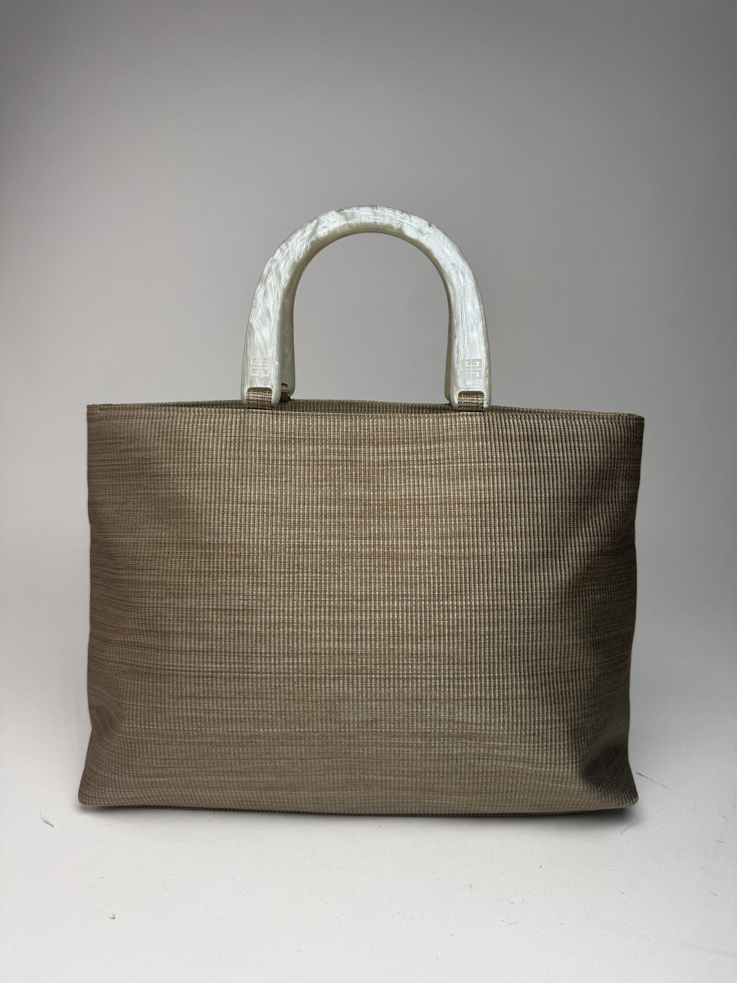 Sac à main vintage en toile Givenchy gris/argent