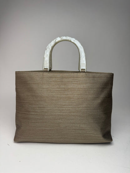 Sac à main vintage en toile Givenchy gris/argent