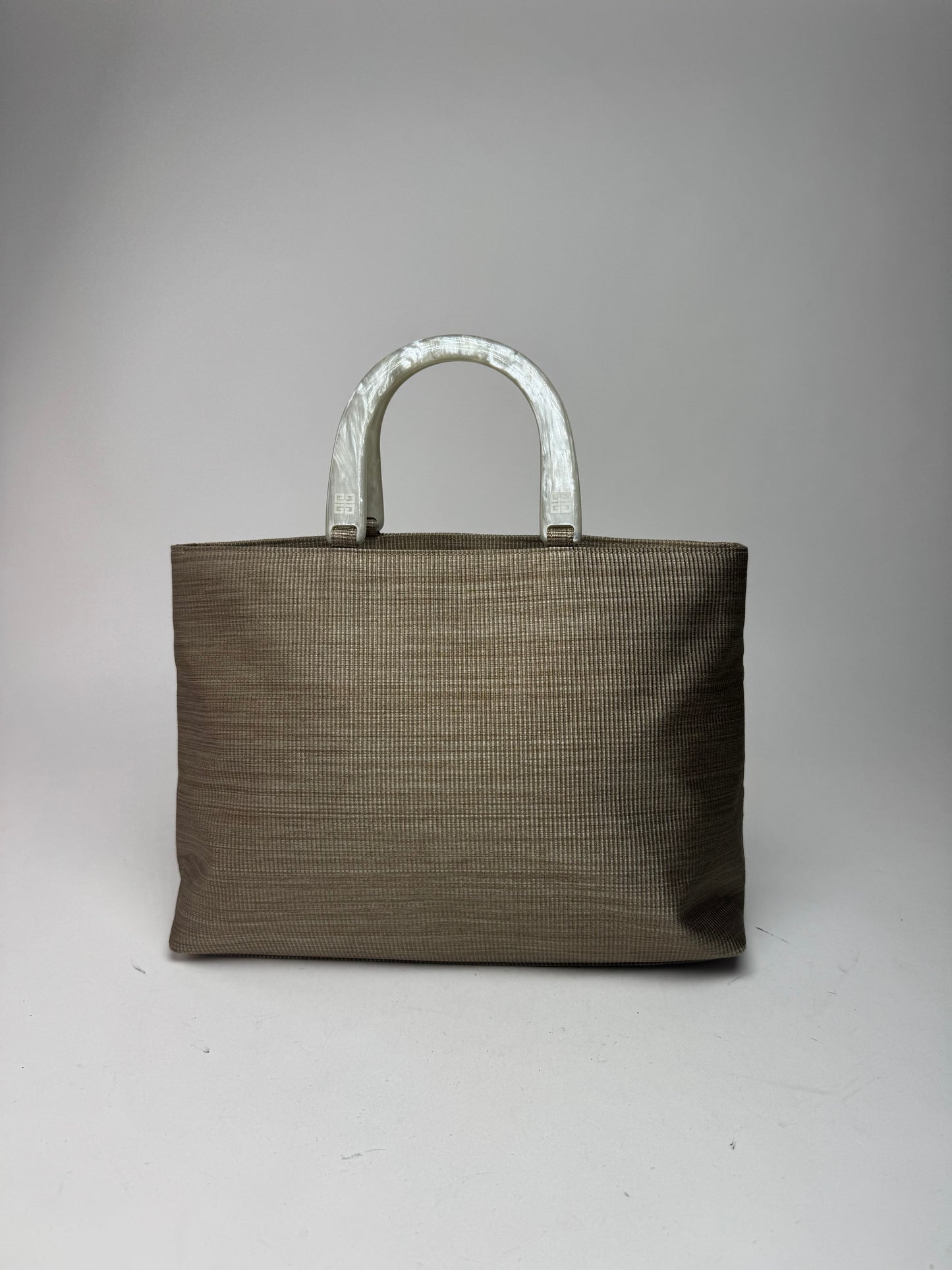 Sac à main vintage en toile Givenchy gris/argent