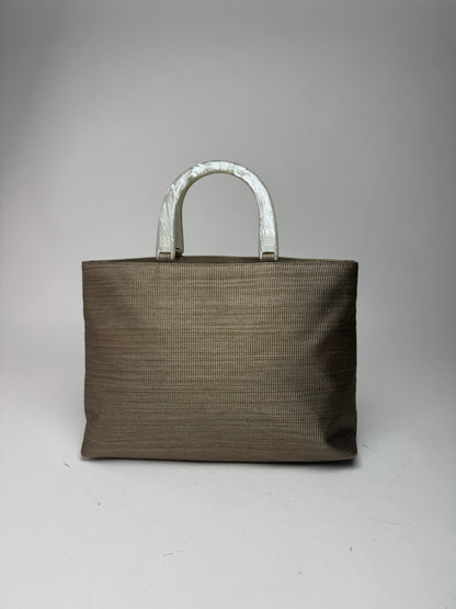 Sac à main vintage en toile Givenchy gris/argent