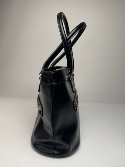 Vintage Courreges Leather Handbag Black