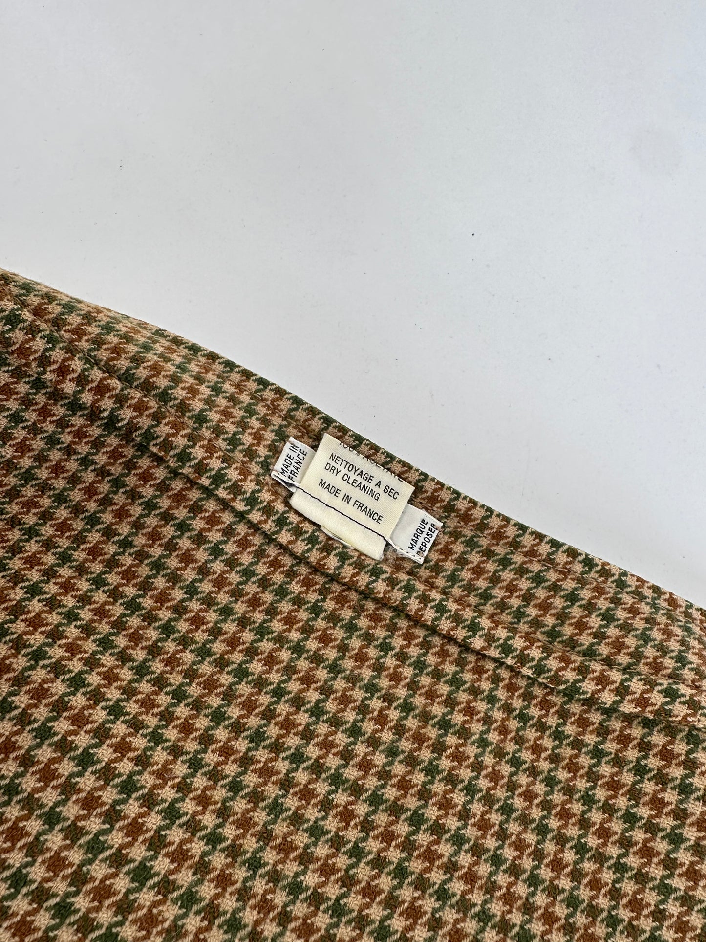 Vintage Celine Reversible Wool Skirt Olive Green S