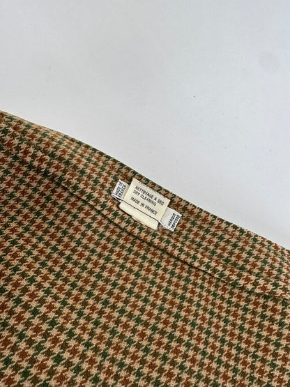 Vintage Celine Reversible Wool Skirt Olive Green S