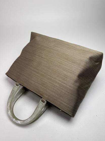 Sac à main vintage en toile Givenchy gris/argent