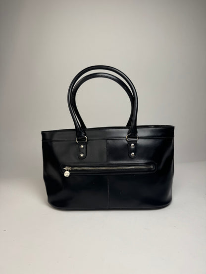 Vintage Courreges Leather Handbag Black