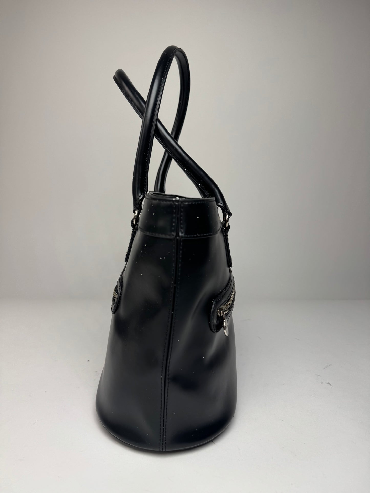 Vintage Courreges Leather Handbag Black