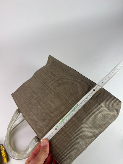 Sac à main vintage en toile Givenchy gris/argent