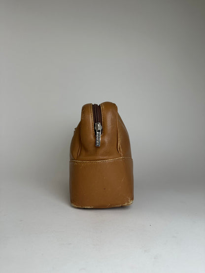Vintage Loewe Madrid Logo Leather Clutch Brown